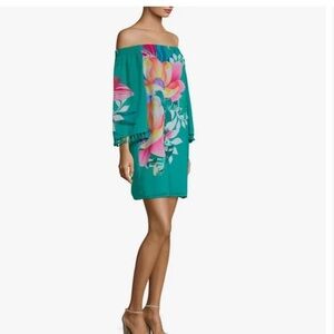 Trina Turk Amaris Off the Shoulder Tassel Dress